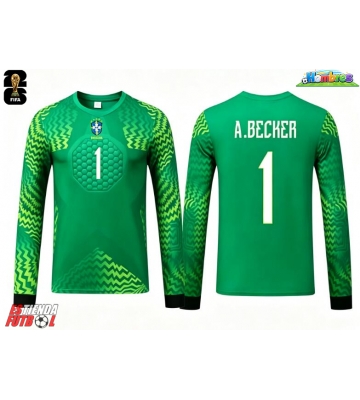 Brasil Alisson Becker #1 Portero Segunda Equipación Mundial 2026 Manga Larga Brasil Alisson Becker #1 Portero Segunda Equipación Mundial 2026 Manga Larga